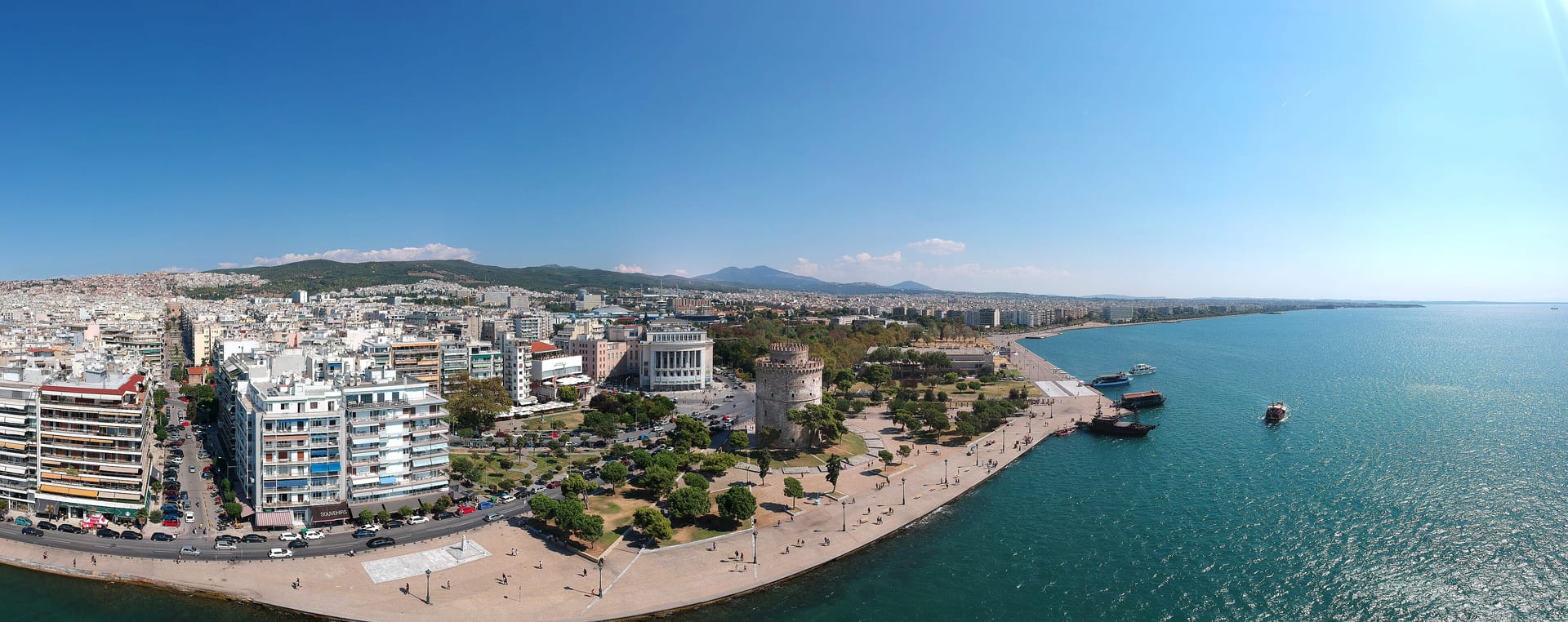 Thessaloniki waterfront promenade on the Thermaic Gulf